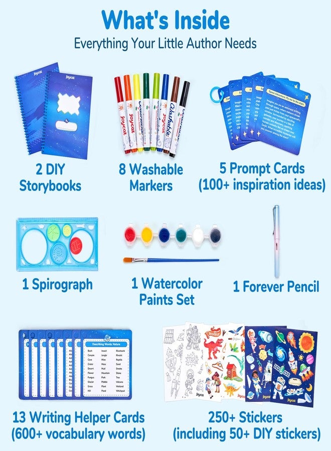JoyCat Adventure Storybook Art Kit, Creative Writing & Drawing Activity Kit, Write Your Own Book, Art Kit for 6-9, DIY Craft, Scrapbooking & Journal Supplies, Hardcover Comic Book Making Kit with Spirograph - Image 3